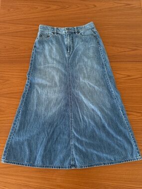 Ralph Lauren Denim A-Line Maxi Skirt - Light Blue